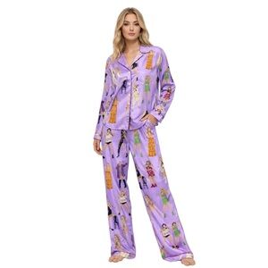 Taylor Swift Pajama Set  2 Piece Satin Lounge Set Swiftie Sleepwear